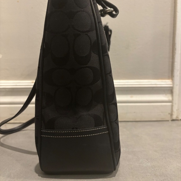 Vintage Black Coach Signature Collection Black Monogramme Lunch Tote - Picture 3 of 7